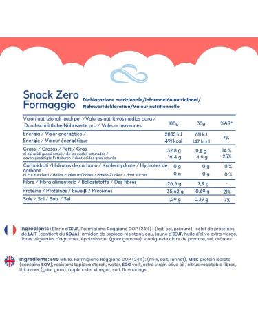 Nuvola Zero - Zero Cheese Snack Protein Snack Sugar Free Zero Carbs Lactose Free Gluten Free Box of 3 Pieces Made in Italy. - Buy Online on GoSupps.com