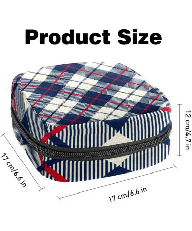 Portable Women's Menstrual Cup Bags | Multicolored Storage for Teen Girls | Blue Checked Binding Bags for First Period - Buy Online on GoSupps.com