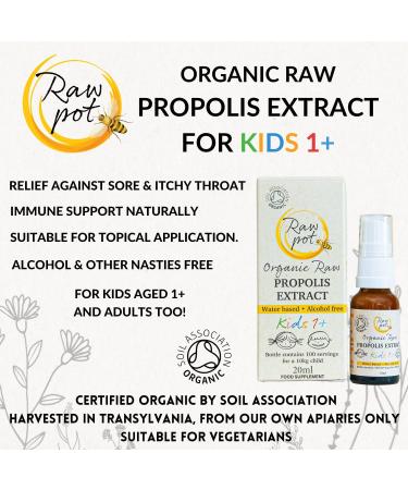 Organic Propolis Kids 1+ Spray - Alcohol-Free 100% Pure Bee Propolis Extract - Immune Booster & Sore Throat Relief for Children - 20ml - Buy Online on GoSupps.com