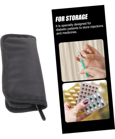 Portable Insulin Cooler Pack | Travel Medication Cooling Case | Diabetic Organizer Bag | 20x7cm | Black - Buy Online on GoSupps.com