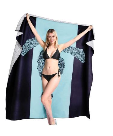 Oversized Microfiber Pool Beach Towel Blanket-72 x72 Extra Large Big Quick Fast Dry Sand Free Clearance Camping Travel Swim Yoga Mat for Body, Personalized Women Men Adults Best Gift See Turtle Tortoise