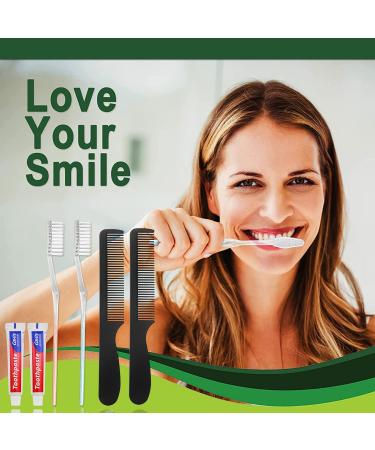 HQSLsund 50 Pack Disposable Toothbrushes with Toothpaste and Comb - Travel Size for Homeless, Individually Wrapped - Hotel, AirBnb, Shelter, Charity - Buy Online on GoSupps.com
