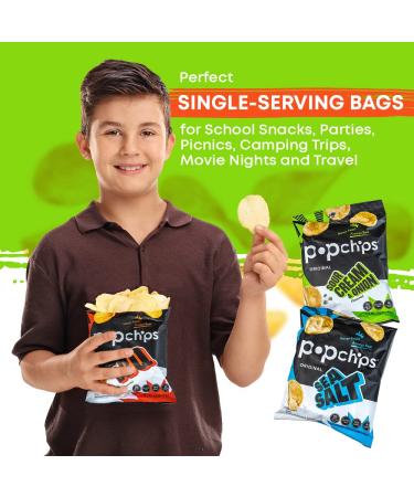 PopChips Variety Pack Sea Salt BBQ Sour Cream & Onion 0.8 Oz. Bags 28 Count - Perfect for Work and Home, Ideal for Trips, Parties, School Holidays - By Bools - Buy Online on GoSupps.com