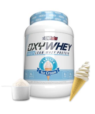 EHP Labs OxyWhey Whey Protein Isolate 25g High Protein Low Carb Sugar Free Meal Replacement Lean Whey Powder for Muscle Recovery Non-GMO Gluten Free 25 Serves Vanilla Ice Cream Vanilla Ice-Cream 25 Servings (Pa