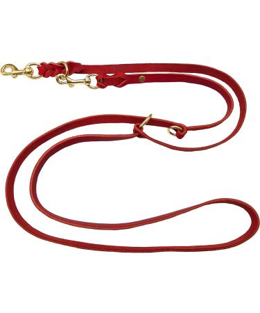 Buy Dogeleine Double Linen Adjustable Dog Leash - Durable Fat Leather for Small & Large Dogs | 2m & More Options Available (Red) - Buy Online on GoSupps.com