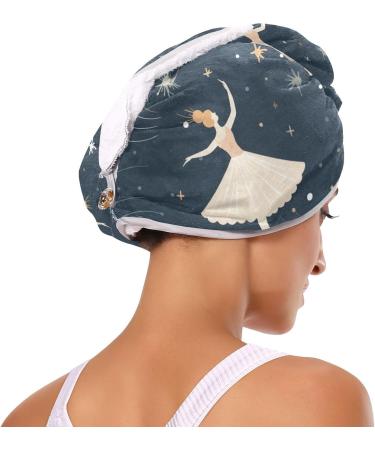 Super Absorbent Ballerina Dancing Hair Towel 2 Pack | Quick Dry Hair Turbans for Women & Girls - Buy Online on GoSupps.com