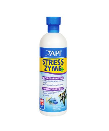 API Stress Zyme Bacterial Cleaner, Freshwater and Saltwater Aquarium Water Cleaning Solution 16 oz Freshwater