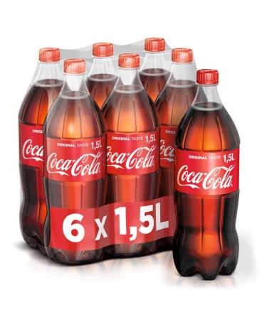 Coca-Cola Coca-Cola Original Taste 6 x 1.5 L bottles all the original taste of Coca-Cola in 100% recyclable PET bottle soft drink
