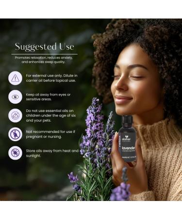 AKSHAR Ayurveda Organic Lavender Essential Oil Organic (0.5 fl oz/15ml 2 Pack) Therapeutic Grade 100% Pure Lavender Oil for Relaxation Aromatherapy Skin Care Massage & DIY Projects - Buy Online on GoSupps.com