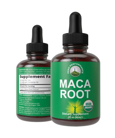 Maca Root Liquid Drops. USDA Organic Vegan Extract Supplement For Women and Men. High Bioavailability Supplements. Maca For Energy Endurance and Mood Support. Zero Sugar Gluten Free No Capsules