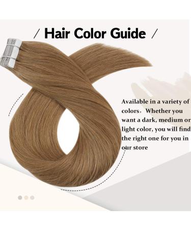 Shop Moresoo Real Hair Tape Extensions - Brown #17 20 Inch 20pcs/50g - Premium Tape in Human Hair Weft for Natural Look - Buy Online on GoSupps.com