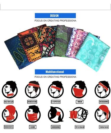 Toes Home 6PCS Outdoor Headband Elastic Seamless Bandana Set - Boho Series for Yoga & Hiking - Buy Online on GoSupps.com