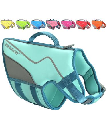 Vivaglory for dogs in a sporty style durable pet security vest comfortable neoprene rescue vests with Velcro fastener cyan medium M: 53-64cm (chest or - Buy Online on GoSupps.com