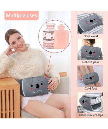 3PCS MOTONG Hot Water Bottle with Waist Belt Set - Grey Waist Warm Cover - Pain Relief for Back, Neck, Shoulders - Rhombus Design - Buy Online on GoSupps.com