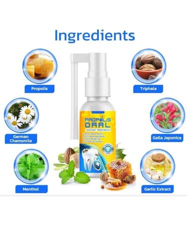 Propolis Oral Instant Treatment Spray Propolis Oral Health Spray Propolis Oral Spray Fresh Breath 0.34Fl Oz (1Pcs) - Buy Online on GoSupps.com