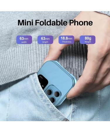 JHIALG Mini Flip Mobile Phone - FM Radio Voice Blacklist Vibration 2SIM for Elderly - Compact Foldable Design in Purple - Buy Online on GoSupps.com