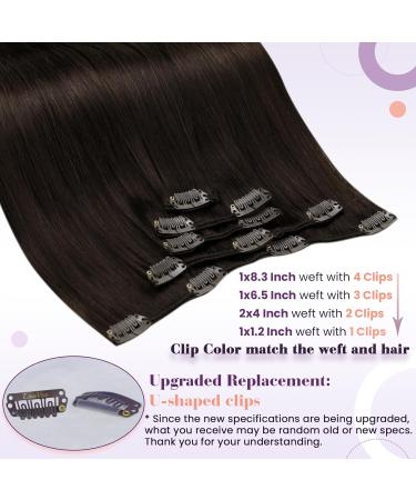 Buy Laavoo Real Hair Clip-In Extensions - Dark Brown Remy Hair - 50cm 70g 5 Pieces - Buy Online on GoSupps.com