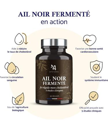 Organic Fermented Black Garlic - Highest Concentration Acetylcysteine (0.25 mg/day for 2 capsules) - ABG10+ Patented Extraction Process - 60 Capsules - Made in France by Apyforme - Buy Online on GoSupps.com