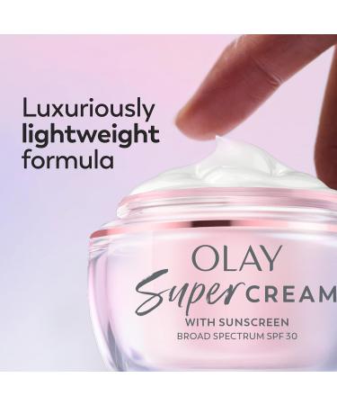 Olay Super Cream with Sunscreen SPF 30 Trial Size Lightweight Face Moisturizer with Sun Protection 5-in-1 Skin Care Benefits - Hydrating Brightening Firming - Niacinamide Vitamin C 15 mL Floral and Ginger 0.5 Fl Oz (  - Buy Online on GoSupps.com