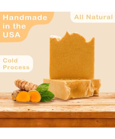 Turmeric Face & Body Soap 2 Pack - Handmade Organic Soap for All Skin Types - Buy Online on GoSupps.com