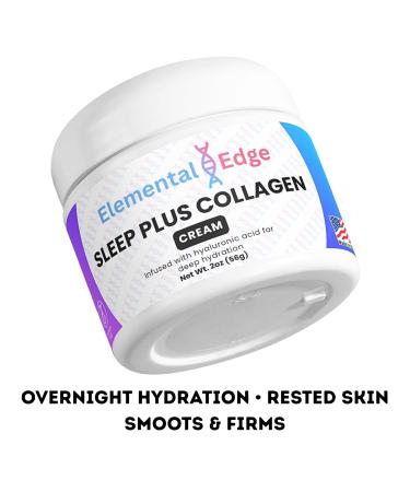 Elemental Edge Sleep Plus Collagen Cream Nighttime Hydrating Face & Neck Moisturizer with Collagen Hyaluronic Acid & Botanical Oils Vegan & Paraben-Free - Buy Online on GoSupps.com