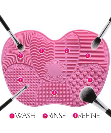 Silicone Makeup Brush Cleaning Mat - Pink | Fast International Shipping & Easy Cleaning Solutions - Buy Online on GoSupps.com