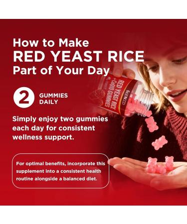 2 Pack Red Yeast Rice with CoQ10 Gummies Red Yeast Rice Supplement with Coenzyme Q10 for Overall Well-Being & Vitality Sugar Free Vegan Raspberry Flavor 120 Count 60 Count (Pack of 2) - Buy Online on GoSupps.com