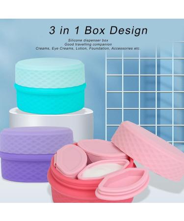 Travel Silicone Makeup Containers Trinkets Pills Silicone Cream Jars with Spoon Leakproof Portable for Outdoor (Purple) - Buy Online on GoSupps.com