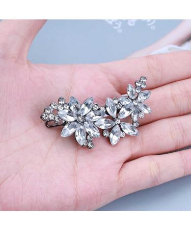 Yheakne Boho Crystal Hair Clip Pin Silver Cz Rhinestone Hair Pin Barrette Vintage Hair Barrette Pins Decorative Bobby Pin Shine Cz Hairclip Crystal Bride Hair Accessories for Women and Girls - Buy Online on GoSupps.com