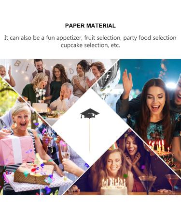 VALICLUD 24pcs graduation decorations class of 2023 graduation cap decorations toothpicks Cake Decor happy graduation congrats grad cupcake topper graduation 2021 mini Wooden cocktail Black - Buy Online on GoSupps.com