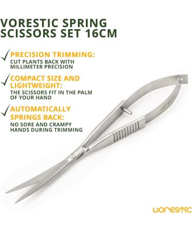 VORESTIC 16cm Curved Spring Scissors for Aquarium & Terrarium Plants - Aquascaping Tools - Buy Online on GoSupps.com