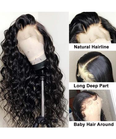 BINF 26 Inch Loose Deep Wave Lace Front Wig - Brazilian Virgin Human Hair, HD Frontal, Pre Plucked, Natural Color - Afro Black, Glueless for Women - Buy Online on GoSupps.com