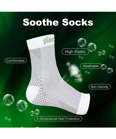 Plantarelief Neuropathy Socks for Women & Men - Compression Ankle Socks for Pain Relief & Swelling - 2 Pairs L/XL - White - Buy Online on GoSupps.com