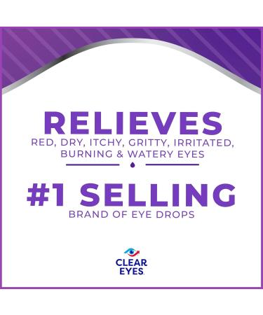 Clear Eyes 7 Symptom Relief Eye Drops, 0.5 Fl Oz (Pack of 3) - Buy Online on GoSupps.com