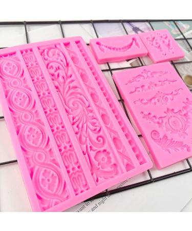 Rainmae 4 Pcs Baroque Fondant Silicone Molds - Flower Lace & Filigree Design for Cupcake Toppers & Crafting - Style 5 - Buy Online on GoSupps.com