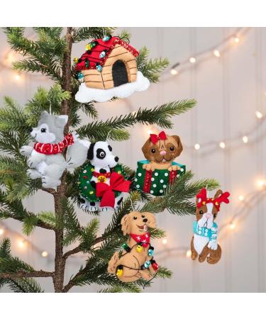 Bucilla Christmas Dogs Felt Applique Ornament Kit - Set of 6 | Holiday Craft Supplies - Buy Online on GoSupps.com