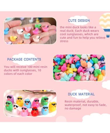 120Pcs Resin Mini Ducks Tiny Ducks Mini Resin Animals to Hide with Sunglasses Miniature Ducks for Dollhouse Crafts Garden Landscape Ornament Aquarium DIY Accessories Potted Decorations (10 Colors) Regular - Buy Online on GoSupps.com