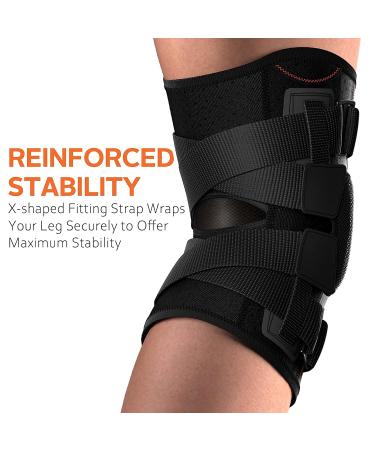 Omples Hinged Knee Brace for Meniscus Tear & Arthritis Pain - Black Large - Buy Online on GoSupps.com