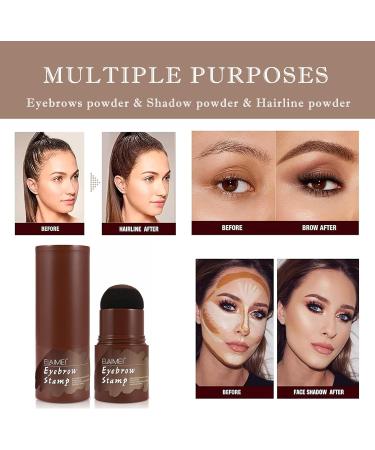 Waterproof Eyebrow Stamp Stencil Kit - 24 Stencils, Brush, Trimmer (Dark Brown) - Buy Online on GoSupps.com