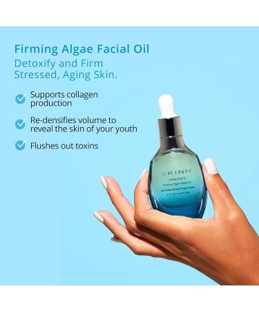 SKINN Anti-Aging Facial Oil Trio | Fine Lines & Wrinkles Skincare Gift Set - Luminous Firming Algae & Ayurvedic Blend - Lightweight Moisturizer & Hydrating Serum - Buy Online on GoSupps.com