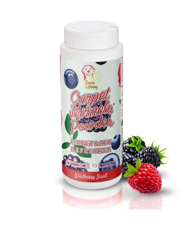 Carpet Powder Miracle- Dry Carpet Cleaner Bio-degradable Non-toxic Deodorizer Refreshes Carpets Rugs and Upholstery (Wildberry Scent 20 Oz)