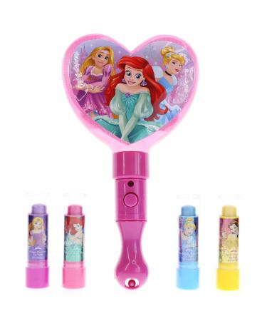 Townley Girl Disney Princess Sparkly Lip Balm For Girls 4 pack with Light Up Mirror - Buy Online on GoSupps.com