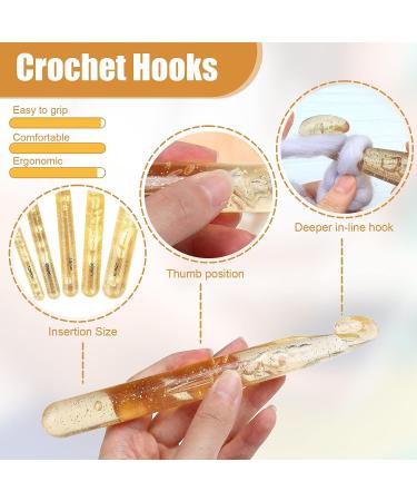 34 Pcs Large Crochet Hooks Set - Chunky Yarn Needles for Carpets & Scarves - Yellow - Buy Online on GoSupps.com