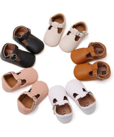 RVROVIC Baby Girl Moccasins Princess Mary Jane Flat Dress Shoes | Soft Sole Crib Toddler Shoes 6-12 Months - White - Buy Online on GoSupps.com