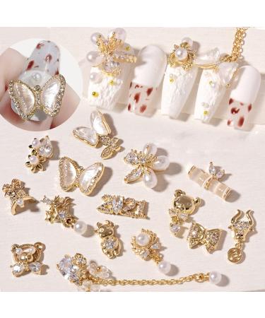 Creative Butterfly Shape Nail Rhinestones Shiny Glitter Rhinestones Charm Nail Art Decor Accessories 4D Trendy Diy Cubic Zirconia Nail Decor For Crafts Nail Art-13 - Buy Online on GoSupps.com
