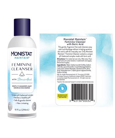 MONISTAT 7-Dose Yeast Infection Treatment with Boric Acid Feminine Wash | Fragrance Free | Miconazole Cream + Cleanser | 10 Fl Oz - Buy Online on GoSupps.com