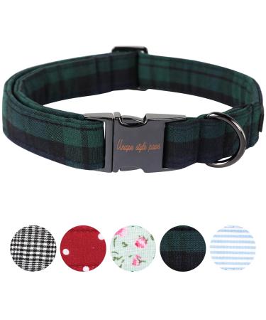 Unique style paws dog collar collar adjustable collars or dog leash for dogs and cats small medium -sized Large Large green checkered