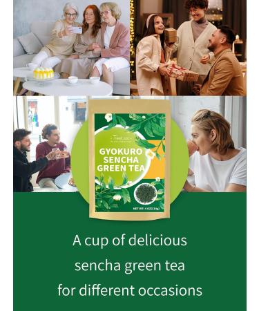 TeeLux Sencha Green Tea Loose Leaf | Premium Shade Grown Gyokuro | Smooth & Refreshing Taste | Hot & Cold Brew | 114g/4oz - Buy Online on GoSupps.com