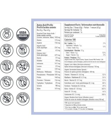 Botanica Vegan Protein Powder for Brain Booster | Vanilla Superfood Protein Powder 606g | Organic Plant-Based with Lion's Mane Mushroom Rhodiola & B Vitamin Complex | Brain Support | No Gluten Dairy Stevia or Added Sugar | 14 Servings - Buy Online on GoSupps.com