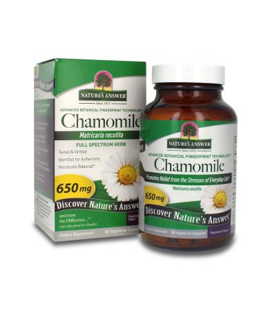 Nature's Answer Chamomile Flower 90 Vegetarian Capsules | Relaxation Support | Helps with Digestion | Natural Calming Aid (Pack of 1) 90 Count (Pack of 1)